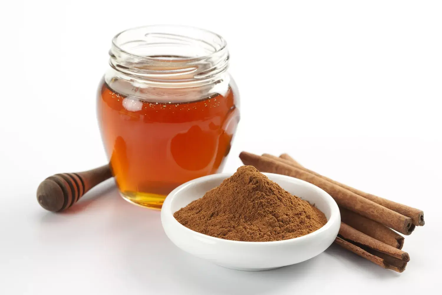 Honey and cinnamon used in a traditional morning ritual